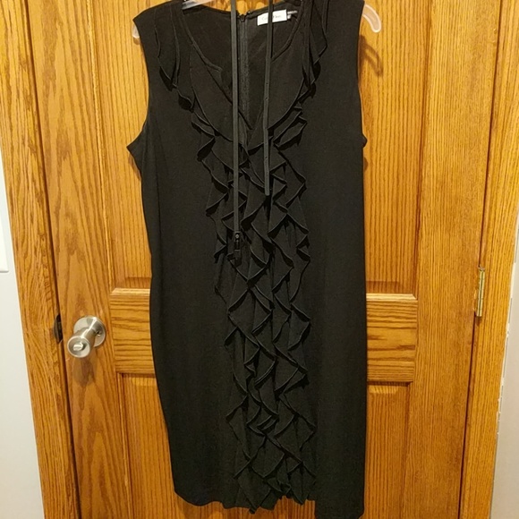 Calvin Klein Dresses & Skirts - FINAL SALE Calvin Klein ruffle front belted dress